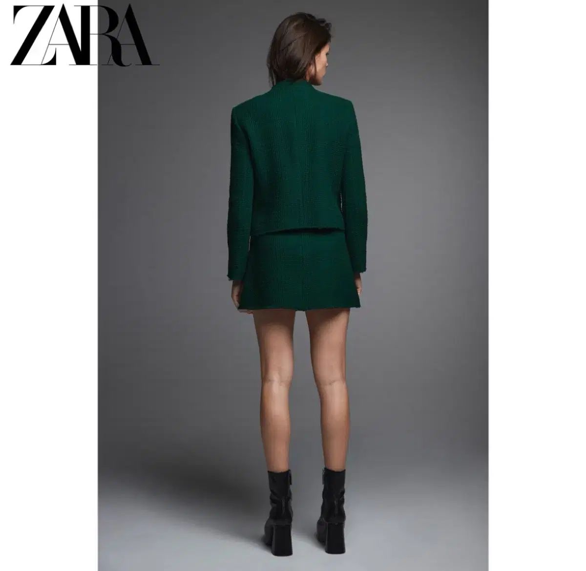 ZARA ザラ ボタン テクスチャー ジャケット スカート 刺繍入り その他 