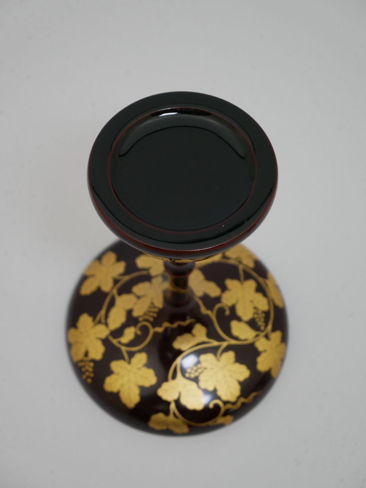 【数量限定】鶴高月 木製 葡萄蒔絵 溜塗 3.5寸 1対【送料込み】