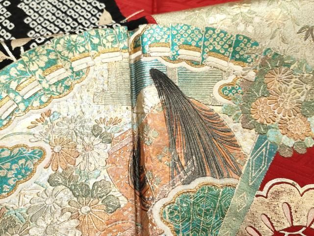 正絹振袖単品　部分絞り　オリエンタルな色彩の美　156cm前後 正絹振袖単品 部分絞り オリエンタルな色彩の美 156cm前後