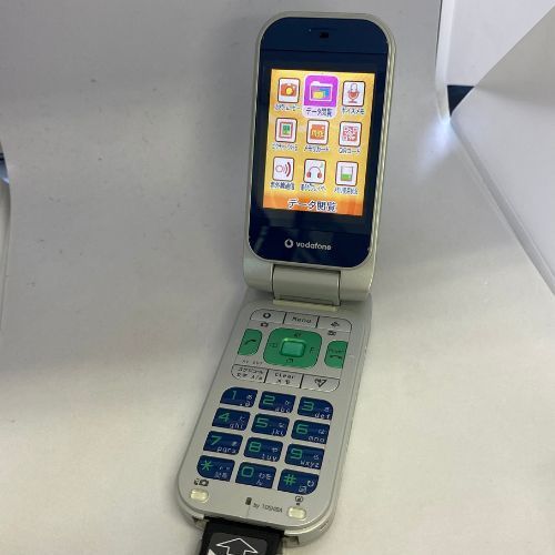 Vodafone V603T 緑/青 折りたたみ式 ☆【美品】携帯電話 Vodafone V603T グリーン (Softbank) 【保証
