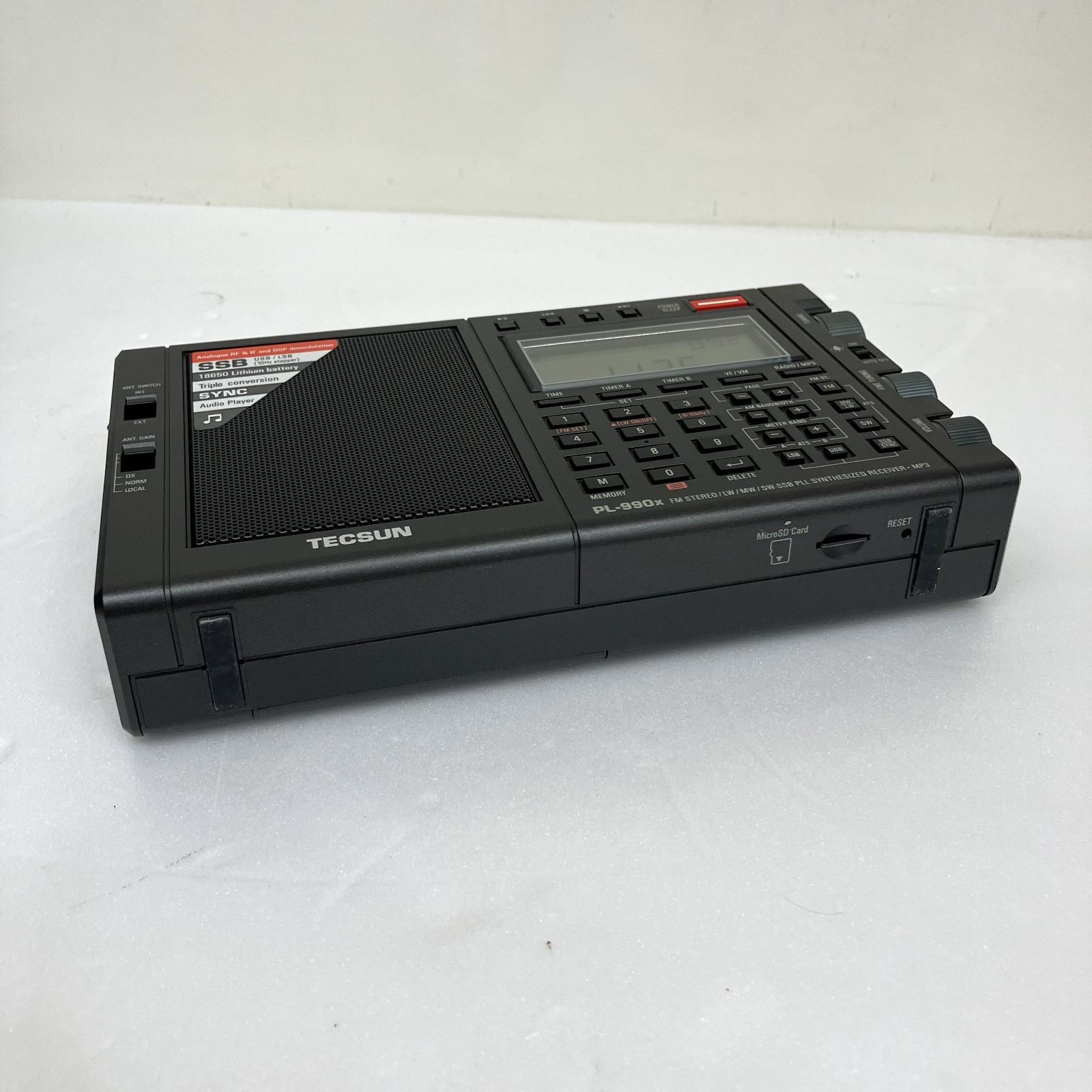 短波 ラジオ TECSUN テックサン ポータブルラジオ PL-990X 革製