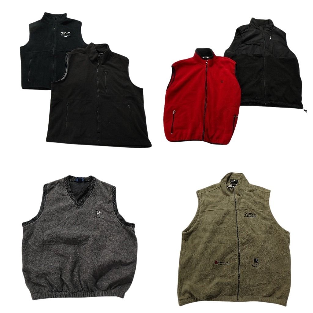 古着卸 まとめ売り フリース ベスト 6枚セット メンズ L |XL チャンピオン チャップス Vネック フルジップ 古着 NC2643