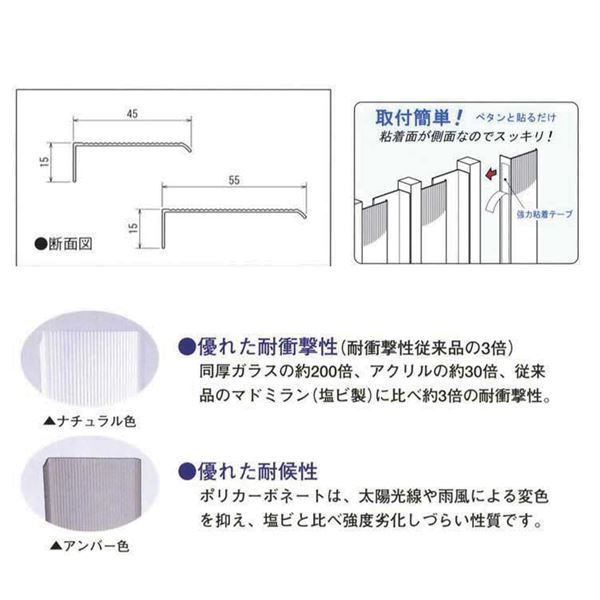 川口技研 ポリカマドミラン 55×900mm CTU-559 徳用 200本入
