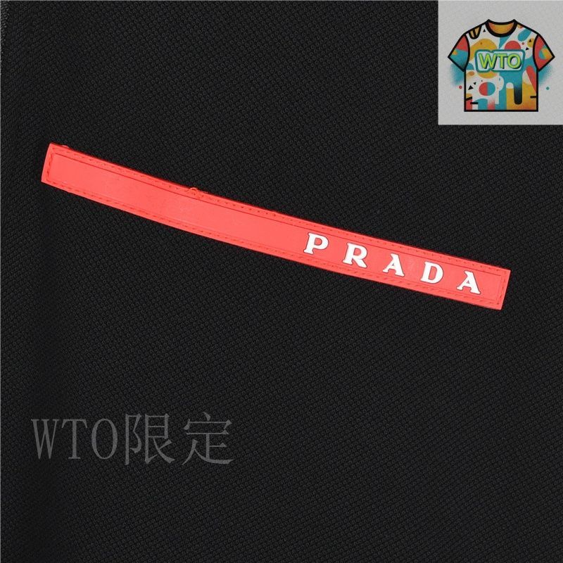 PRADA 赤 ポロシャツ ストライプ 今日WTO】PRADA 2025 レッドストライプ ポロシャツ-UK52 - メルカリ