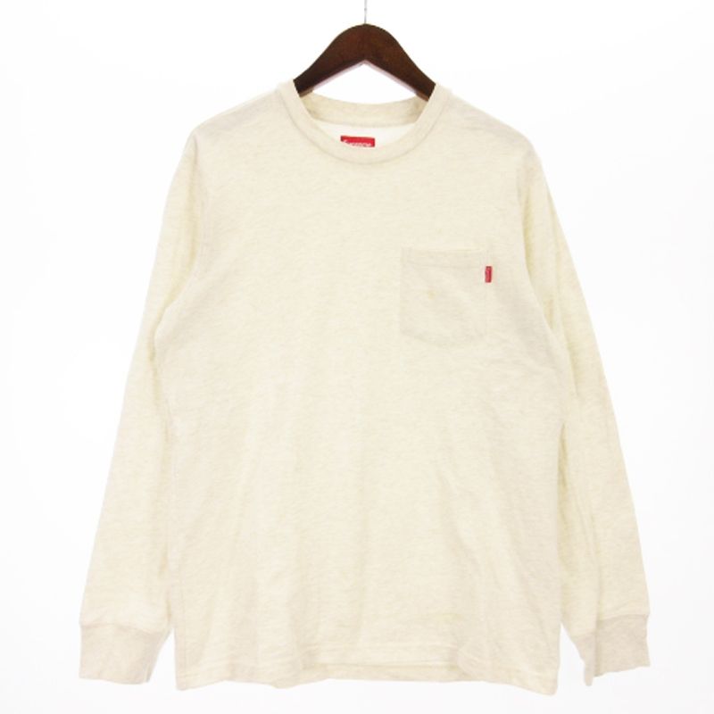 シュプリーム SUPREME Tシャツ カットソー 長袖 クルーネック コットン アイボリー M