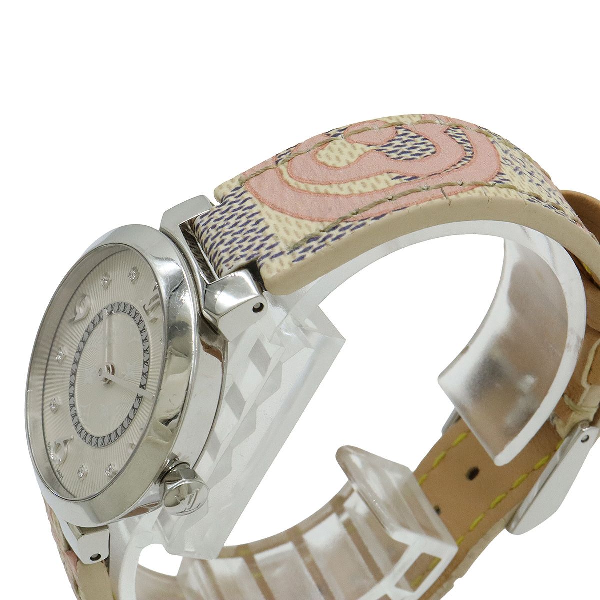 LOUIS VUITTON ルイ ヴィトン タンブールスリム モノグラム シルバー  