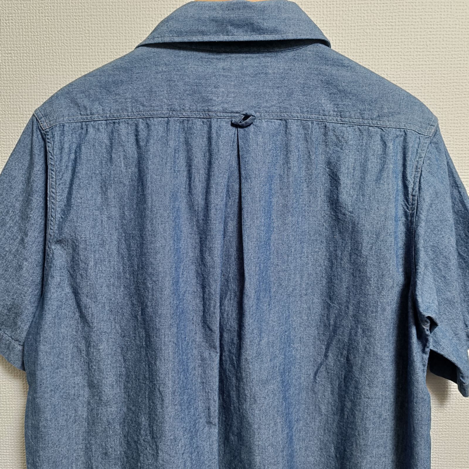 〈美品〉DANTONダントン　半袖シャンブレーシャツ ブルー　36サイズ 美品〉DANTONダントン 半袖シャンブレーシャツ ブルー 36サイズ