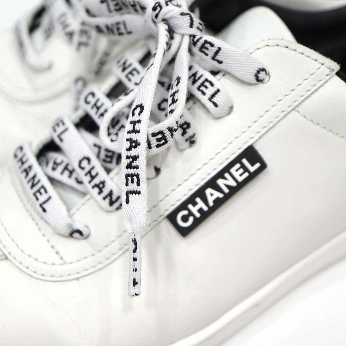 ◆CHANEL◆CHANEL シャネル パンプス ホワイト CHANEL シャネル スニーカー G34085 ホワイト サイズ38 25cm