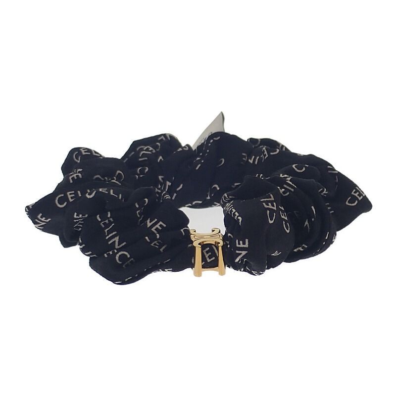 ⭐︎美品⭐︎celine レイユール シュシュ シルク　ブラック 完売前に！□CELINE □セリーヌ レイユール シュシュ (CELINE
