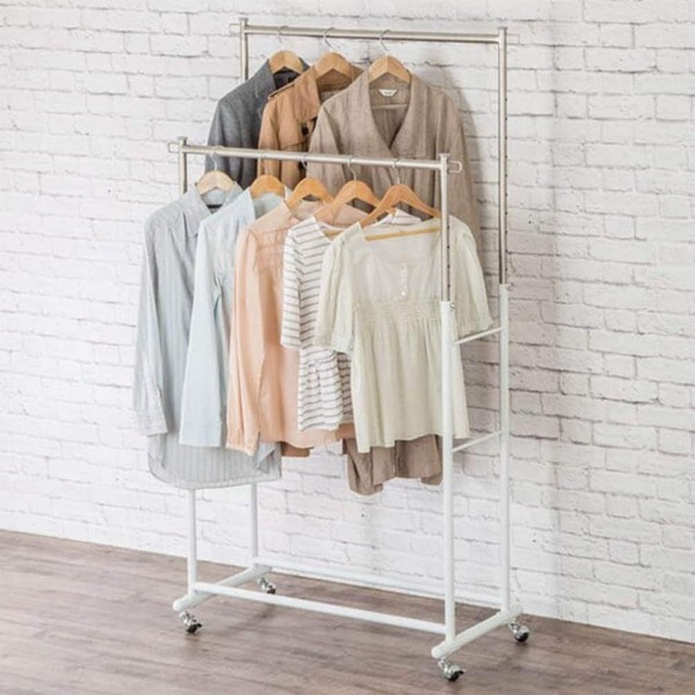 ニトリ】NITORI たくさんかけても頑丈なハンガーラック ダブル D-CM01