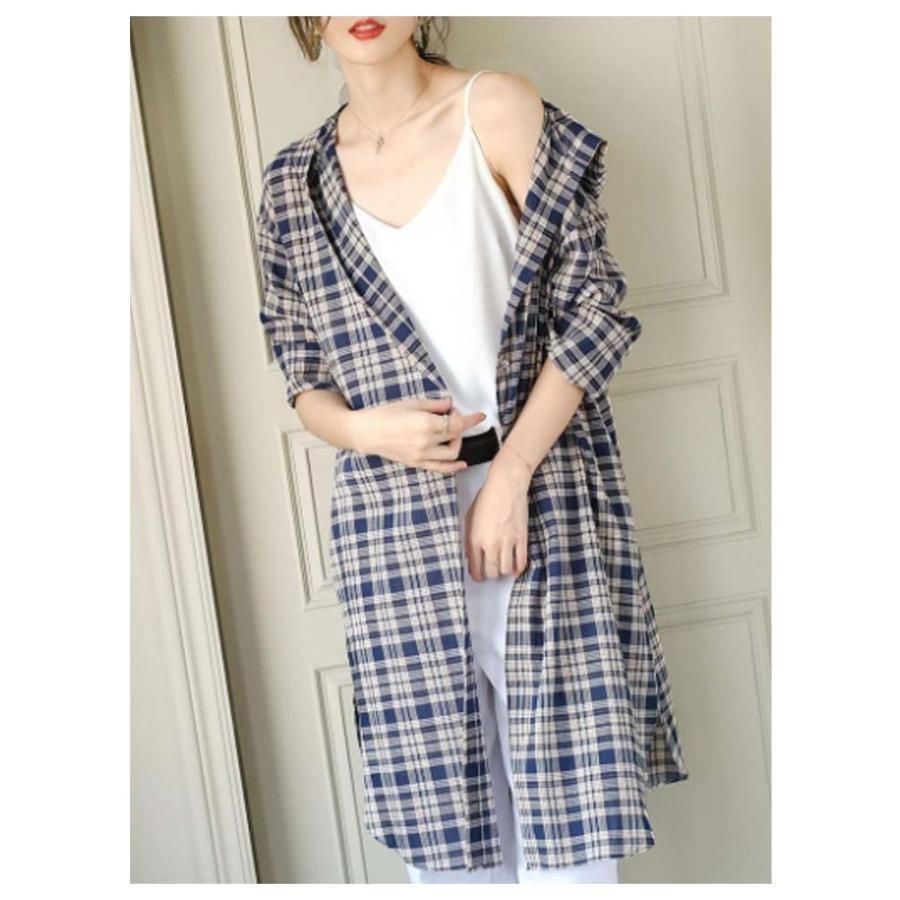 カーディガン レディース パーカー シャツ ガウン トレンチコート 日焼け止め服 ラッシュガード フード付き 長袖 ロングカーディガン 着痩せ Amazon | [§ASHE RANGEL] UVカット パーカー シャツ