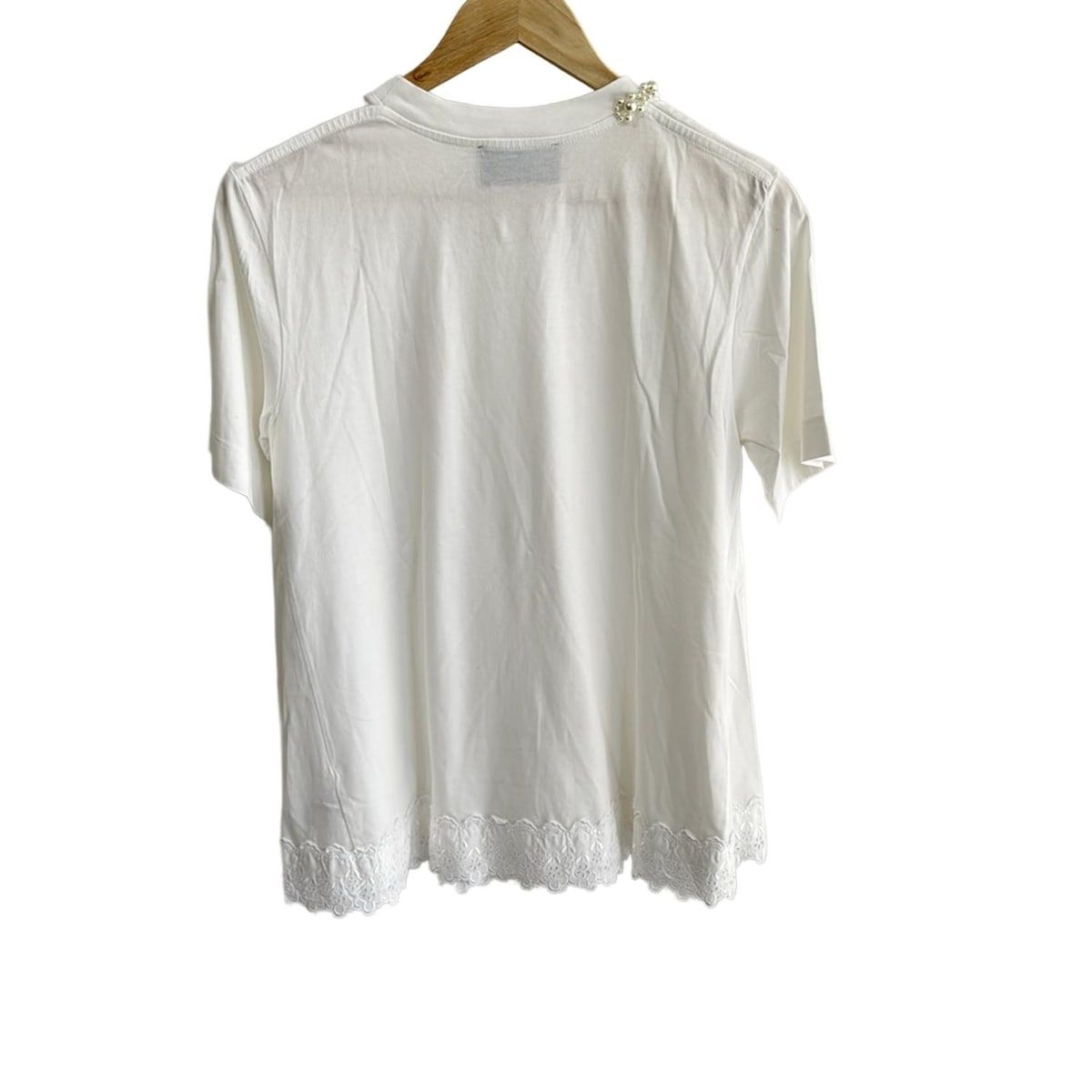simone rocha シモーネ ロシャ Tシャツ XS 白 フリル パール simone rocha(シモーネロシャ) 半袖カットソー サイズXS