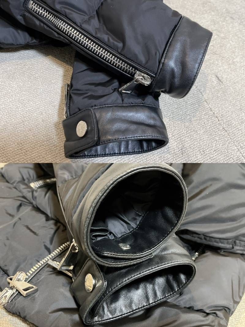 MONCLER KERKYRA モンクレール ダウンジャケット ライダース レザー
