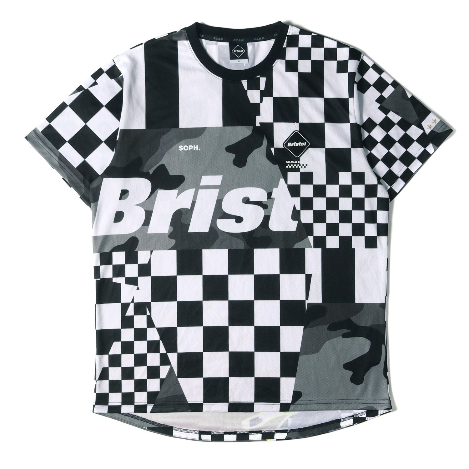 F.C.Real Bristol エフシーレアルブリストル Tシャツ サイズ:XL マルチパターン クルーネック 半袖 ゲーム Tシャツ MULTI  PATTERN S/S TEE 19SS ブラック 黒 トップス カットソー ブランド
