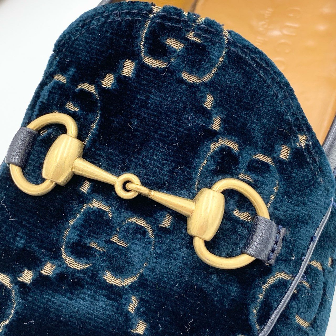 1i4 GUCCI グッチ GGベルベット ホースビット ローファー ドレス