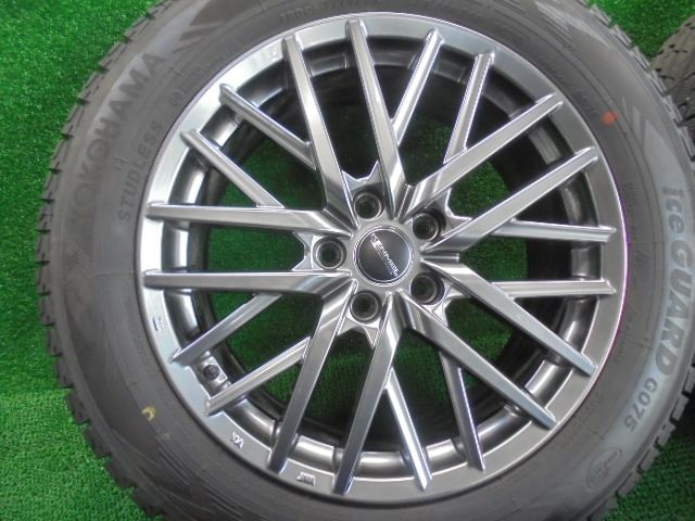 5FP113 AAP バリ山 製 235 60R18 ヨコハマ iceGUARD G075 スタッドレス 14ミリボルト対応 アルミホイールセット 現行NX FFCRYSTALESIA_COM