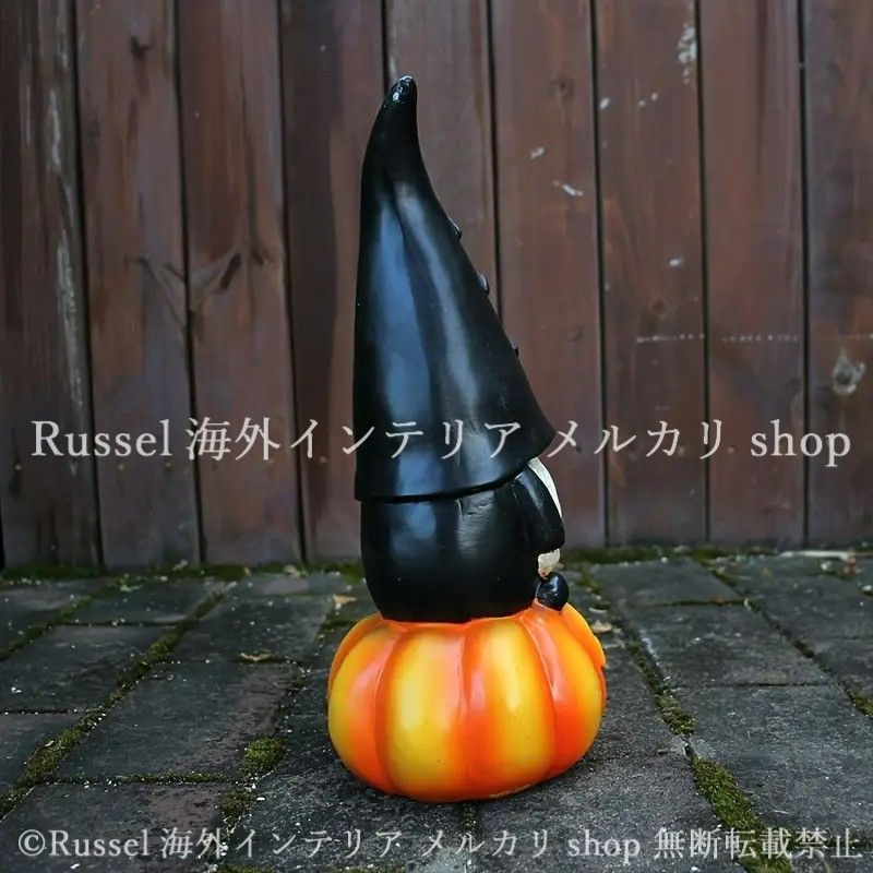 ガーデンオブジェ カボチャ ノーム 樹脂 ブラック ハロウィン 置き物 ガーデンオーナメント 秋 オータム ガーデニング 雑貨 ガーデン雑貨 ガーデンインテリア ガーデン インテリア 庭の装飾 お洒落 おしゃれ 4-7