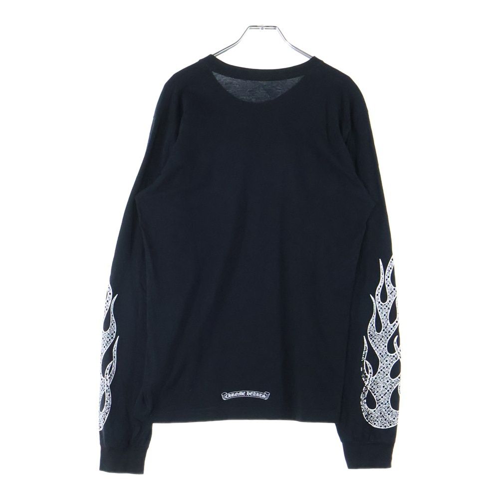 CHROME HEARTS クロムハーツ CH TEE 袖CHプラス総柄プリント クルーネック 長袖Tシャツ ブラック