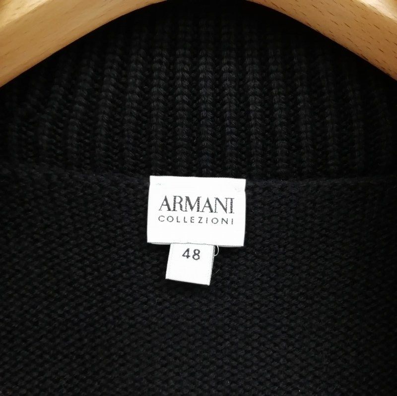 美品　ARMANI アルマーニ　ショールカラー　ニット　高級　サイズ50 XL アルマーニショールカラーニットセーター