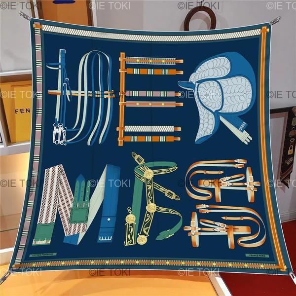 女性用シルクツイルスカーフ ショール 高級ブランド ベルト