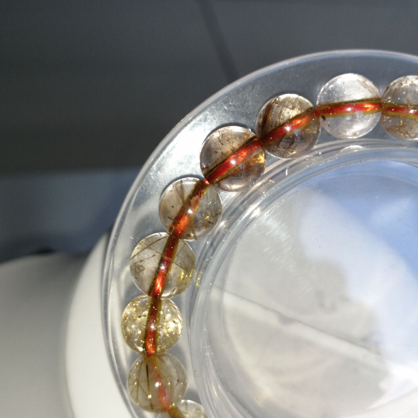 ゴールドタイチンルチルクォーツ[dOG9]ブレスレット 9mm 高品位 - メルカリ 