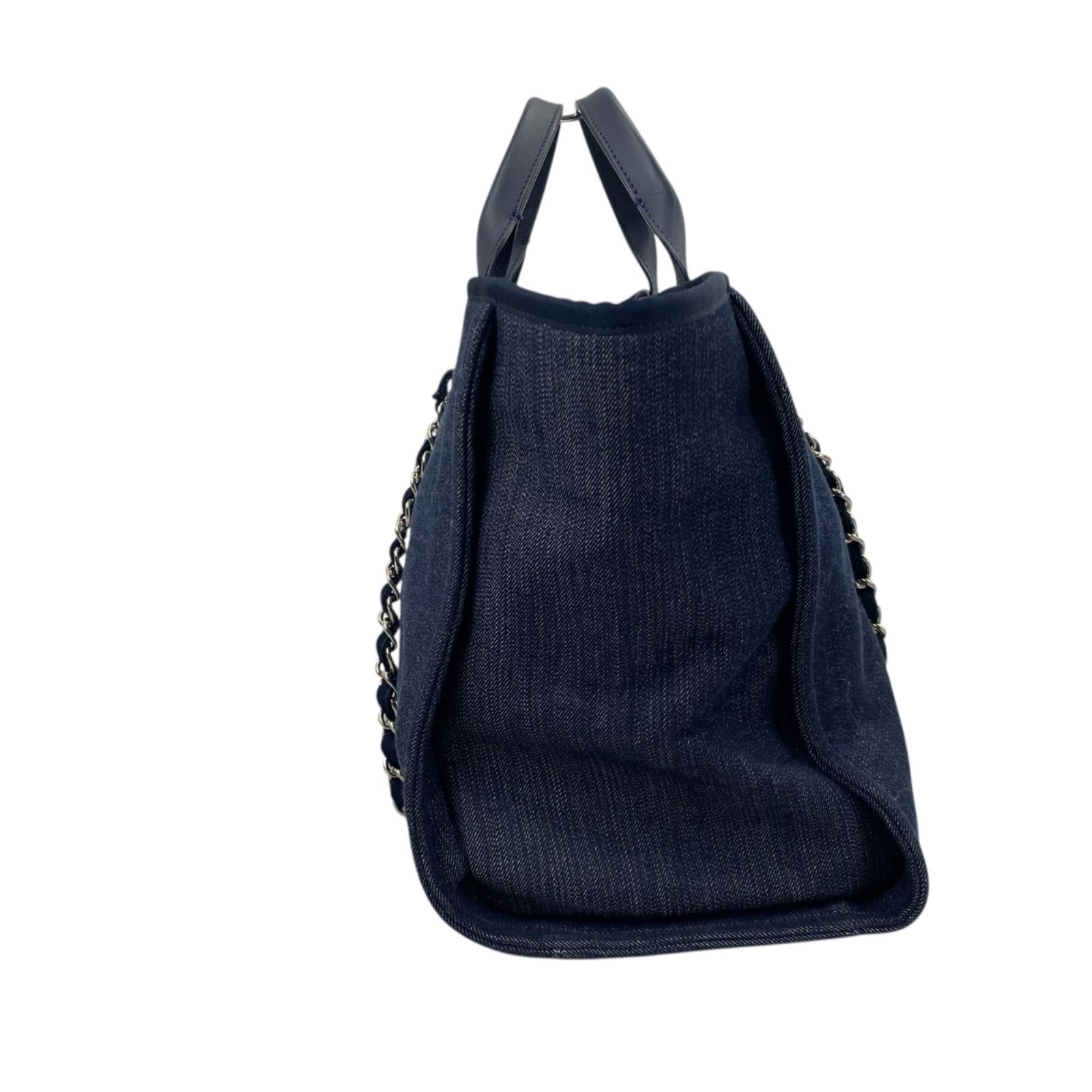 CHANEL ネイビー Vネック 新品同様 CHANEL 2014 ランウェイ カシミヤ Vネックニット