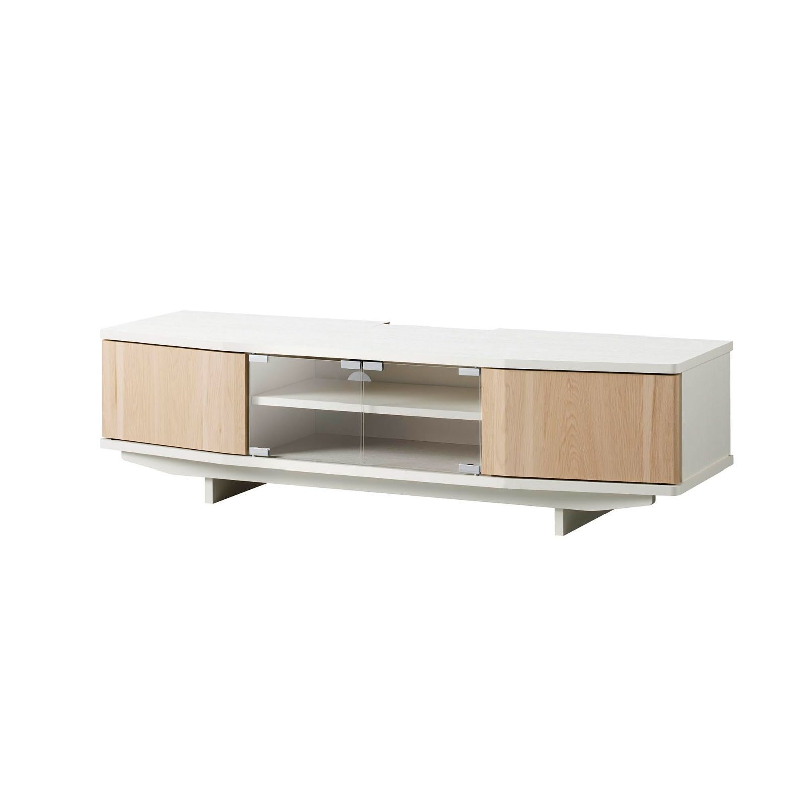 style 55型 ANNEX 幅120㎝ ナチュラル 壁寄せスタンド対応 テレビ台 ガラス扉 棚板付 朝日木材加工 収納 AS-ANE1200-NA