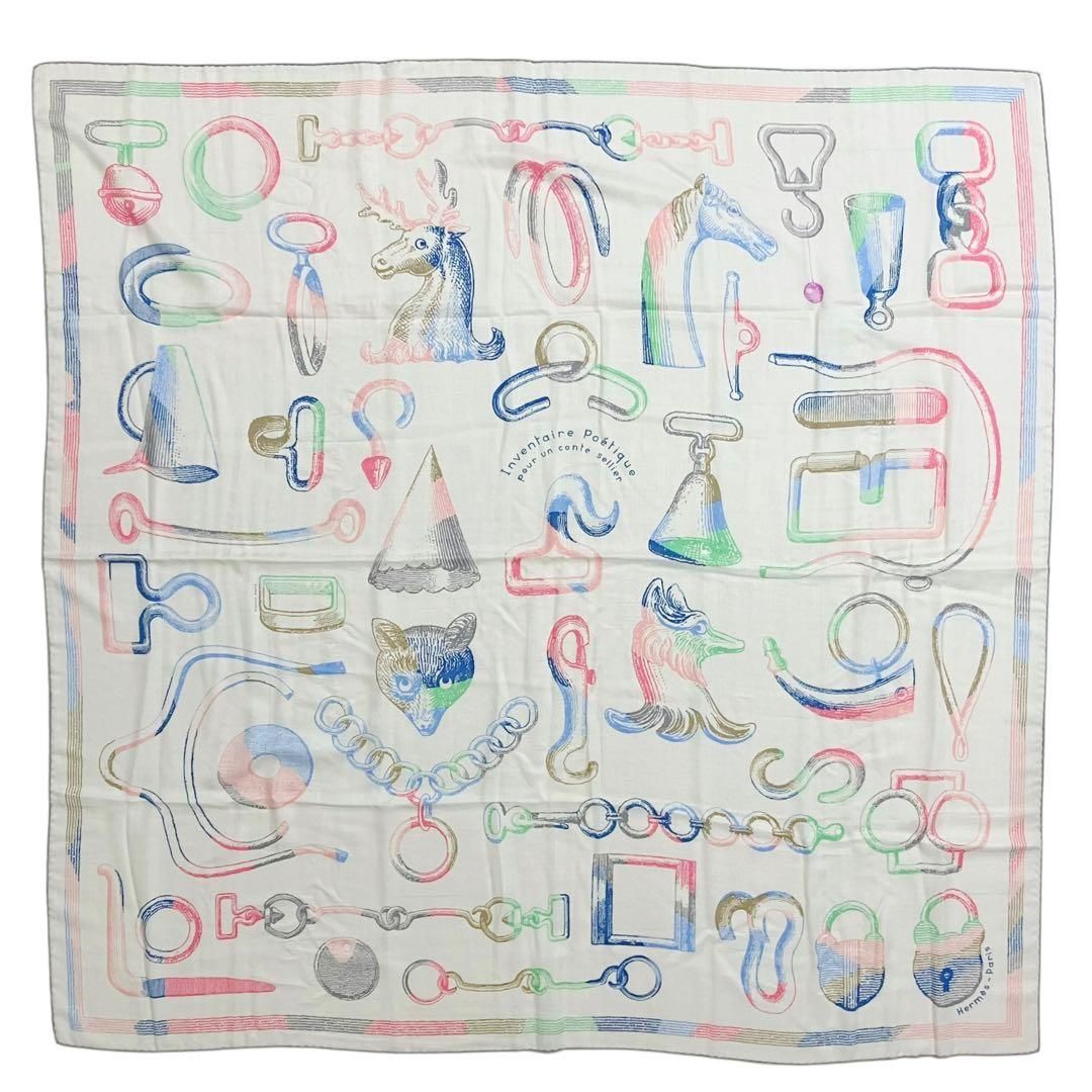 エルメス カレジェアン140 鞍職人の詩的な目録 スカーフ