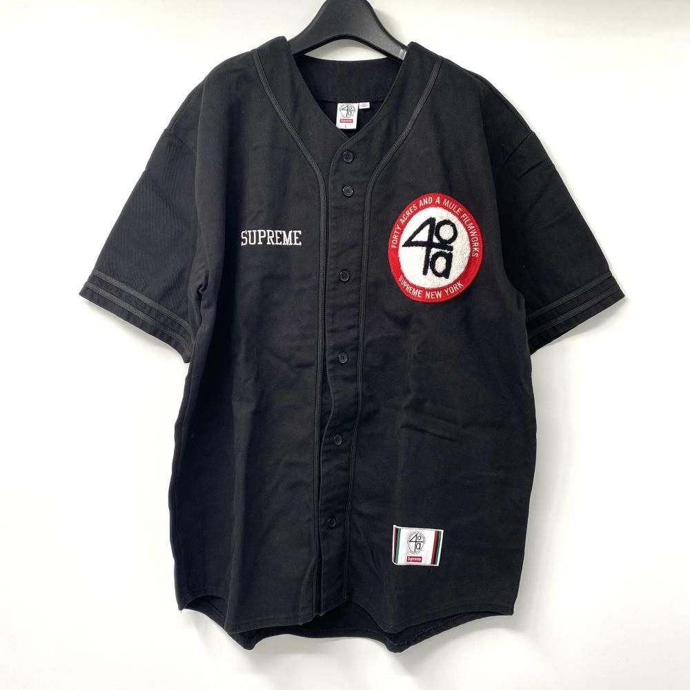 Supreme × 40 Acres 25SS Twill Baseball Jersey サイズL ブラック シュプリーム 40エーカーズ 17