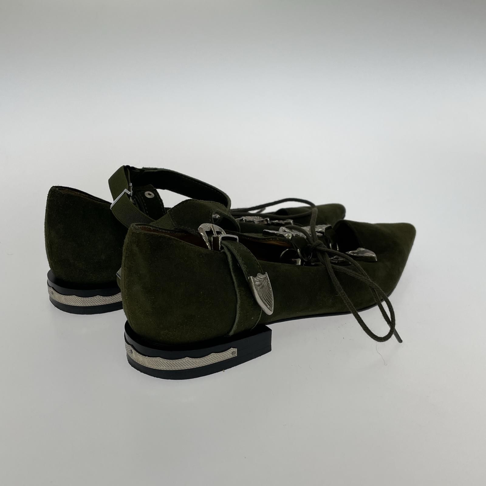 TOGA PULLA ポインテットトゥ シューズ 37 オリーブ