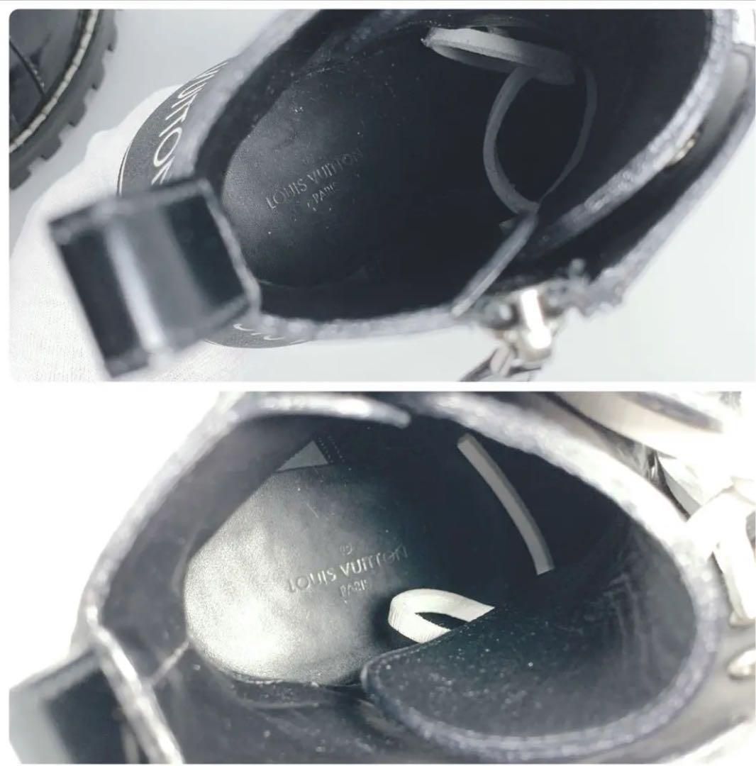 替え紐付き LOUIS VUITTON ルイヴィトン ブラック ブーツ ロゴ KIN-KAAI_COM