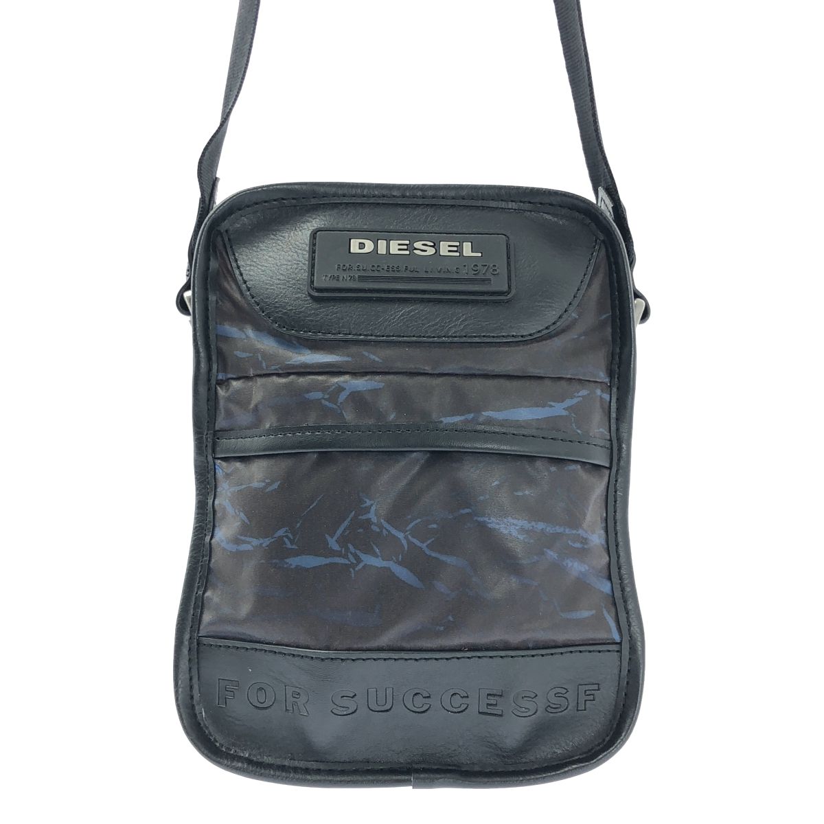 美品】 DIESEL / ディーゼル | レザー ナイロン ロゴ ショルダーバッグ 