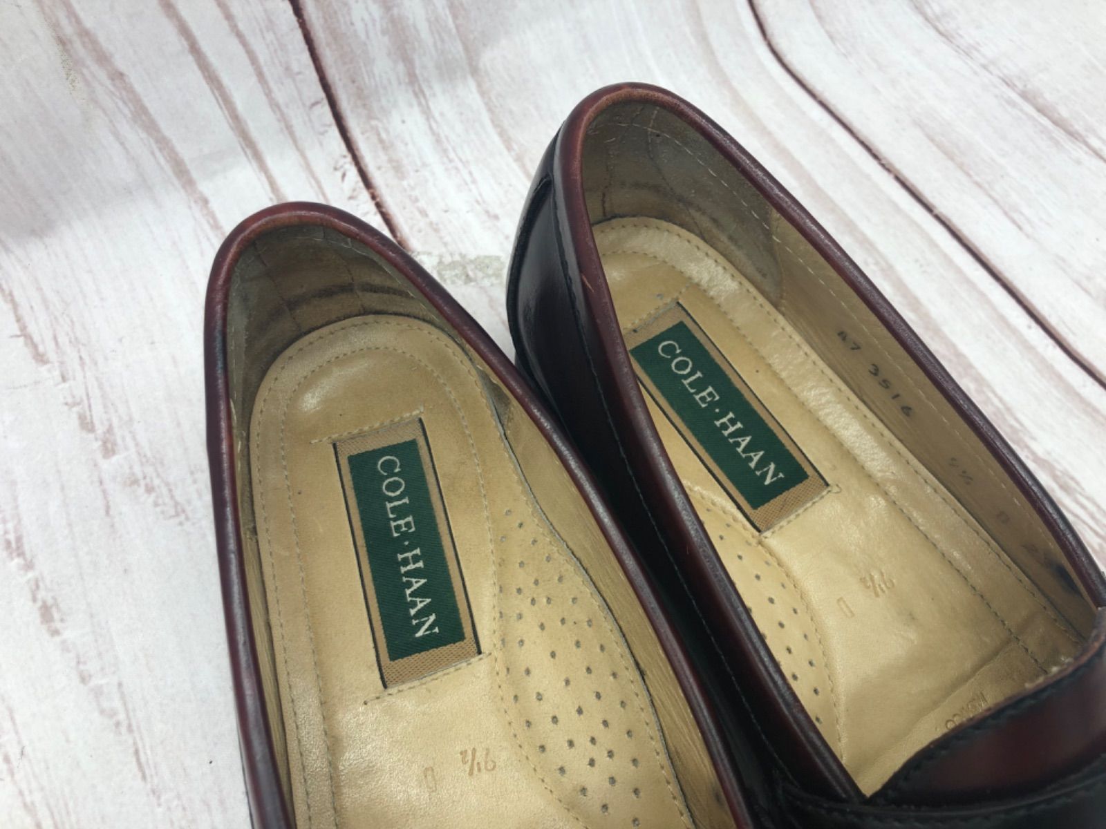 新品未使用 COLE HAAN ピンチバックルキルトローファー 箱付 黒 UK6