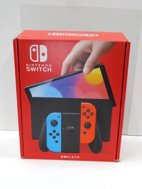 25.Nintendo Switch 有機ELモデル Joy-Con(L) ネオンブルー/(R) ネオンレッド 未使用 △ 内箱シリアルなし  箱ダメージ - メルカリ