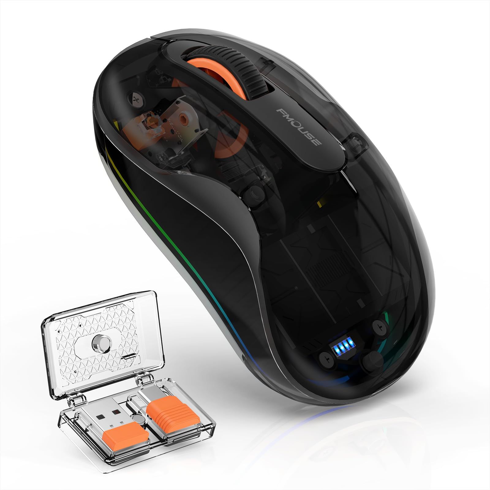【人気商品】３モード 静音マウス 無線 Bluetoothワイヤレスマウス Type-C充電式 2.4GHz光学式 *2マウス』マウス 3ボタン 4DPIモード Bluetooth 7色ライト付き 省エネルギー 高精度 u0026 小型 持ち運び便