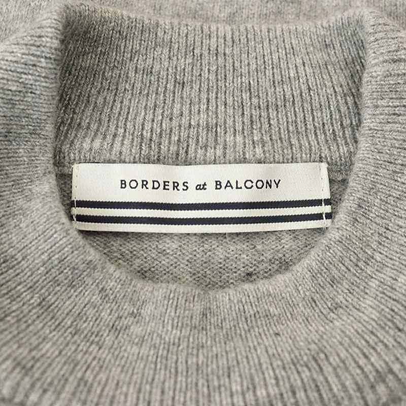 ボーダーズアットバルコニー BORDERS at BALCONY カシミヤ ロゴ刺繍 ニット セーター 長袖 36 杢グレー /MI ■OS ■SH レディース ボーダーズアットバルコニー BORDERS at BALCONY カシミヤ ロゴ