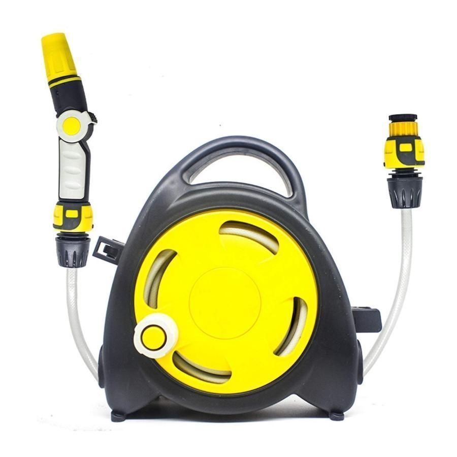 ホースリール 水道ホース 壁掛け式 ホースパイプリール 10m 自動巻き戻し 散水ホース 庭用軽量ホースリール 壁ガーデンホースリール