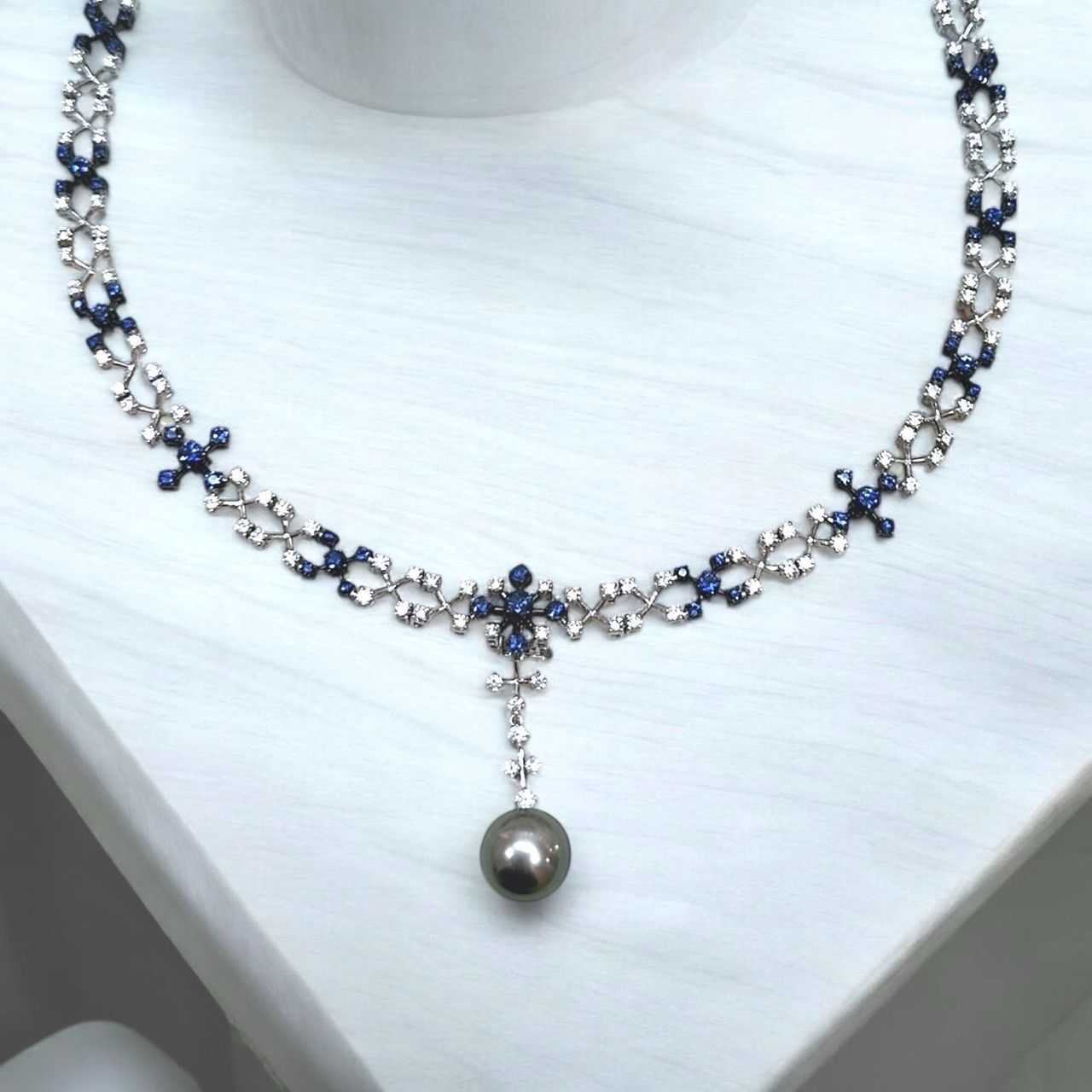 中古特価】TASAKI タサキ ダイヤモン サファイア ブラックパール