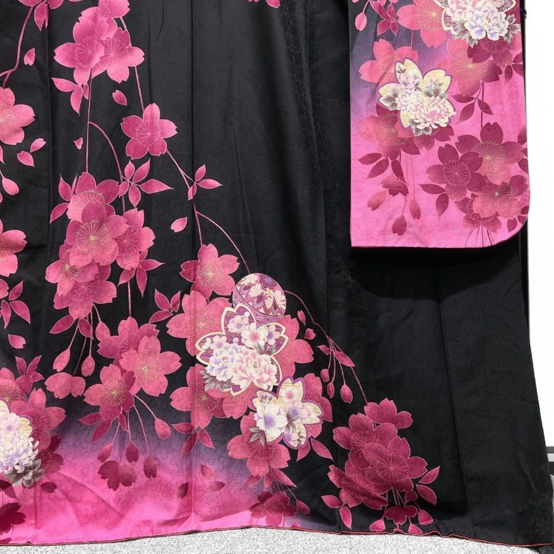 振袖　枝垂れ八重桜　牡丹　乱菊　刺繍　晴れの日　レッド系　着物　044w d 振袖 枝垂れ八重桜 牡丹 乱菊 刺繍 晴れの日 レッド系 着物 044w d
