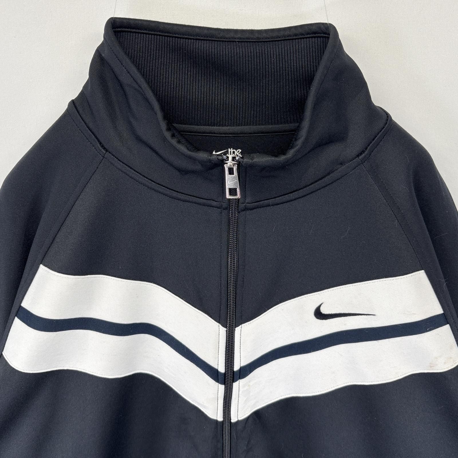 NIKEナイキ ジャージ トラックジャケット セットアップ ネイビー XL 古着 日本製NIKEネイビー半袖ジャージトラックジャケット刺繍
