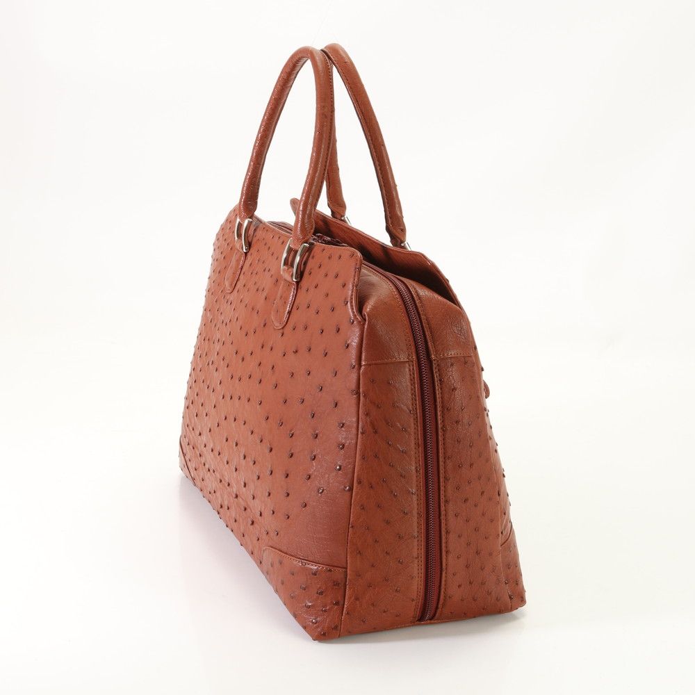 値下げ可】オーストリッチレザー ハンドバッグ 濱野皮革工藝/HAMANO