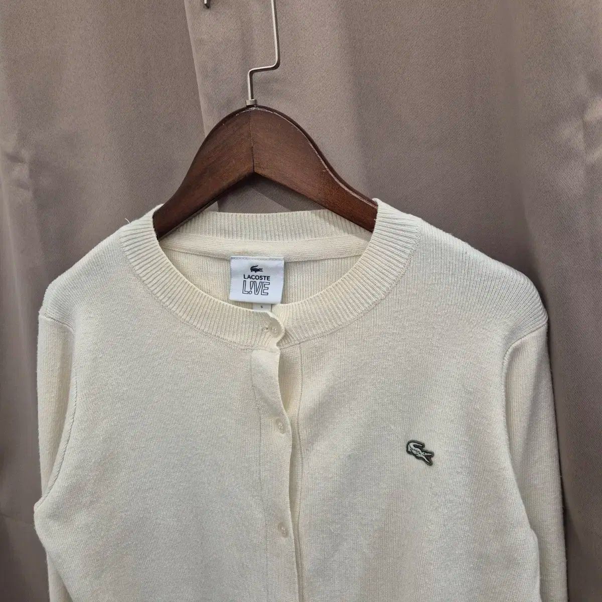 LACOSTE ラコステ アイボリー カーディガン S