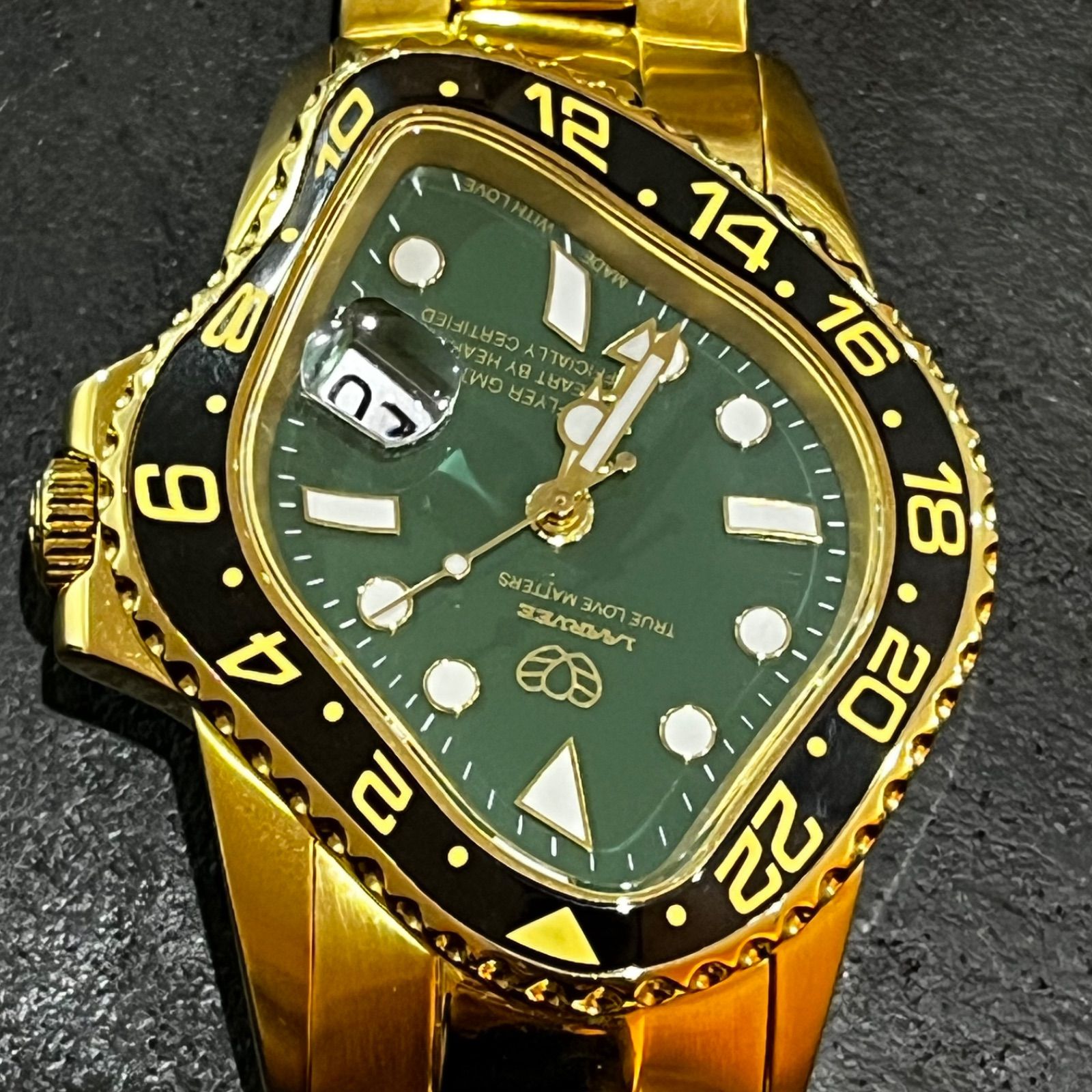 LAARVEE アナログ自動巻き時計 ブラックゴールド LAARVEE/PEA001/自動