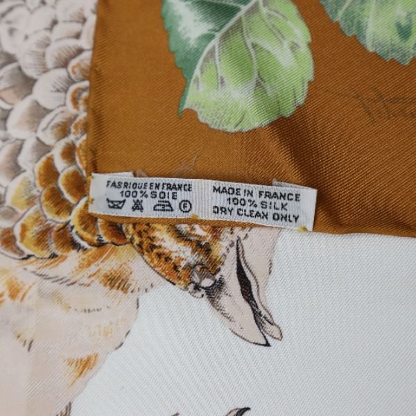 エルメス カレ90 スカーフ カレ90 鳥 昆虫モチーフ スカーフ