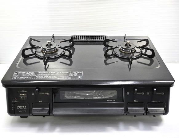 中古品】 パロマ Paloma ガスコンロ 都市ガス 右強火力 水無片面焼