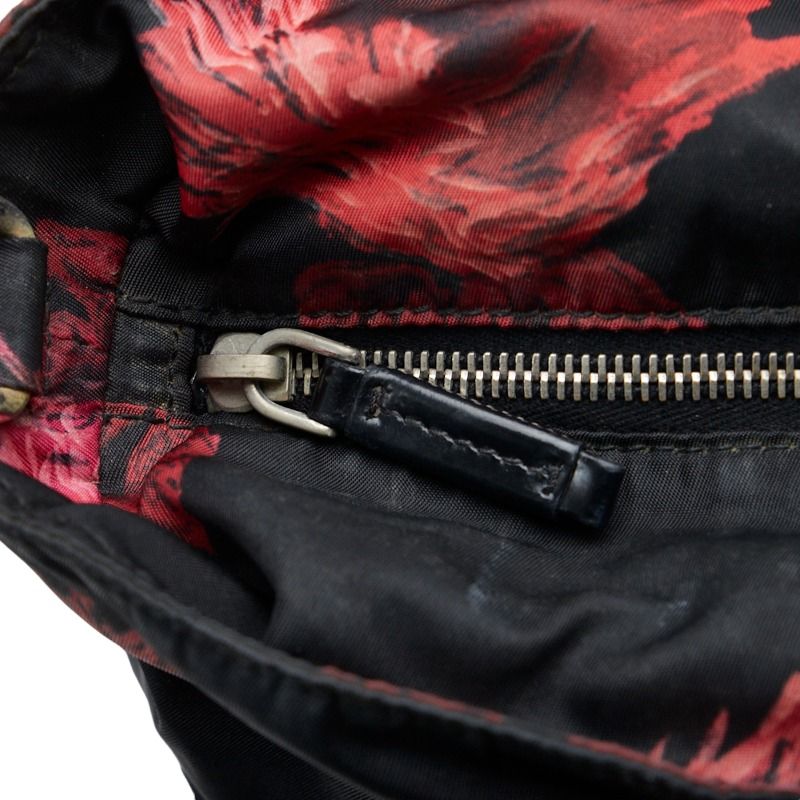 プラダ 三角ロゴプレート ポコノ 花柄 フラワー ローズ ハンドバッグ  