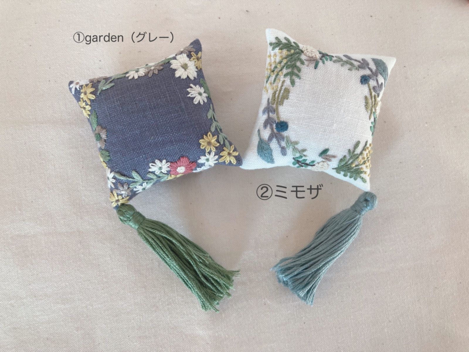 刺繍のピンクッション　無料ラッピング