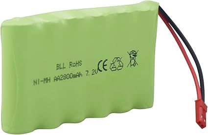 2PCS 7.2V 2800mah 単3充電式ニッケル水素電池JST-2PプラグとUSB
