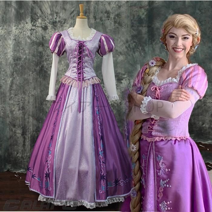 ラプンツェル コスプレ衣装 ドレス ワンピース 仮装 グリム童話 コスチューム ウイッグ追加可
