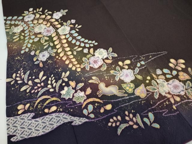 平和屋着物○越後十日町の一流染匠 桐屋・翠山工房 訪問着 絞り 辻が花